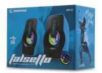 RAMPAGE RMS-G7 FALSETTO 2.0 6 Watt RGB Ledli Mavi Multimedia Gaming USB Speaker - 1